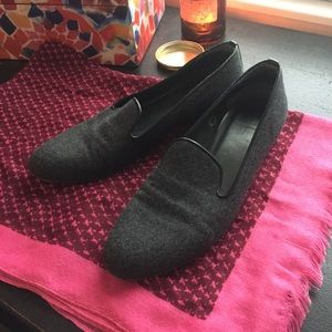 Stuart Weitzman Gray Wool Loafers
